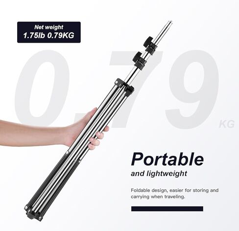 2 حزمة من حامل إضاءة التصوير الفوتوغرافي 187 سم / 73.6 بوصة حامل ثلاثي القوائم من الألومنيوم مع حقيبة حمل حامل إضاءة مدمج للسفر قابل للطي 27.5 بوصة أقصى تحميل 33 رطلًا لإضاءة الحلقة LED ضوء Speedlite Flash Mini Softbox in Kuwait