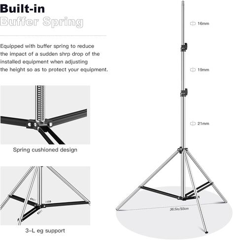 2 حزمة من حامل إضاءة التصوير الفوتوغرافي 187 سم / 73.6 بوصة حامل ثلاثي القوائم من الألومنيوم مع حقيبة حمل حامل إضاءة مدمج للسفر قابل للطي 27.5 بوصة أقصى تحميل 33 رطلًا لإضاءة الحلقة LED ضوء Speedlite Flash Mini Softbox in Kuwait