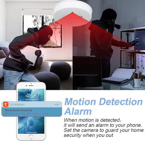 ZTCOLIFE Hidden Camera Smoke Detector WiFi Spy Camera Hidden Cameras with Video 1080P HD Wireless Nanny Cam with Night Vision and Motion Detection Small Camera Indoor Camera for Home Security in Kuwait