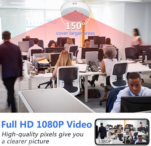 ZTCOLIFE Hidden Camera Smoke Detector WiFi Spy Camera Hidden Cameras with Video 1080P HD Wireless Nanny Cam with Night Vision and Motion Detection Small Camera Indoor Camera for Home Security in Kuwait