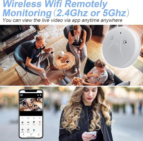 ZTCOLIFE Hidden Camera Smoke Detector WiFi Spy Camera Hidden Cameras with Video 1080P HD Wireless Nanny Cam with Night Vision and Motion Detection Small Camera Indoor Camera for Home Security in Kuwait