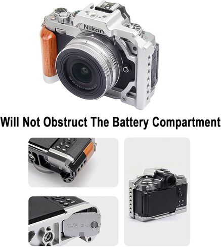 Z fc قفص الكاميرا لسوني ZFC كاميرا تصوير الفيديو قفص تلاعب تصوير الملحقات 3/8 "Arri تحديد موقع 1/4" تمديد الحذاء البارد للميكروفون/الضوء مع مقبض خشبي قبضة in Kuwait