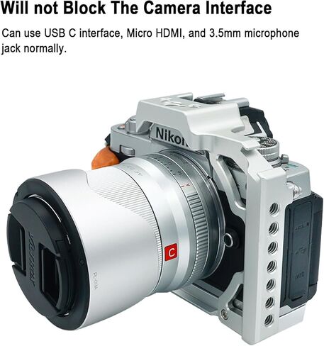 Z fc قفص الكاميرا لسوني ZFC كاميرا تصوير الفيديو قفص تلاعب تصوير الملحقات 3/8 "Arri تحديد موقع 1/4" تمديد الحذاء البارد للميكروفون/الضوء مع مقبض خشبي قبضة in Kuwait