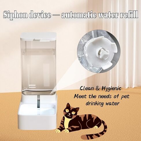 Hamiledyi Pets Feeder Set Automatic Dog Gravity Food and Water Dispenser Set with Pet Food Bowl 3.8L Travel Supply Feeder for Cat Rabbit Large Capacity(White) in Saudi Arabia