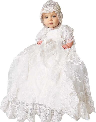 Same White lace Christening Gown dress for baby girl in Saudi Arabia