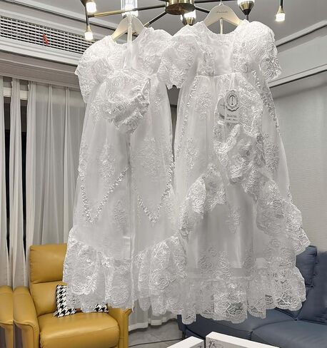 Same White lace Christening Gown dress for baby girl in Saudi Arabia