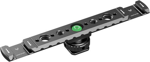 Dual Cold Shoe Mount for Vlogging, Metal Microphone Mount with 1/4" Tripod Screw, Hot Shoe Mount with 4 Screw Holes, Flash Bracket Suitable for DSLR Camera,Microphone Audio Recorder Monitors in Kuwait