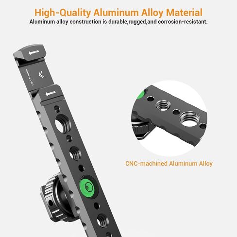 Dual Cold Shoe Mount for Vlogging, Metal Microphone Mount with 1/4" Tripod Screw, Hot Shoe Mount with 4 Screw Holes, Flash Bracket Suitable for DSLR Camera,Microphone Audio Recorder Monitors in Kuwait