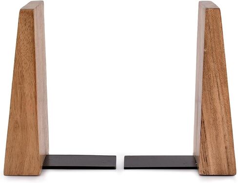 حامل كتب للديكور من خشب أكاسيا الطبيعي من Samhita Acacia مثالي للكتب وأقراص DVD والأقراص المضغوطة وألعاب الفيديو (4 × 4 × 6 بوصات) (مجموعة من 2) in Kuwait