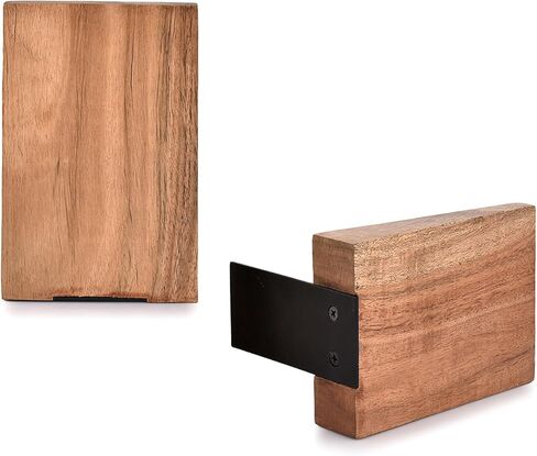 حامل كتب للديكور من خشب أكاسيا الطبيعي من Samhita Acacia مثالي للكتب وأقراص DVD والأقراص المضغوطة وألعاب الفيديو (4 × 4 × 6 بوصات) (مجموعة من 2) in Kuwait