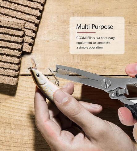 Multi-Function Fishing Pliers, Multi-Purpose Gear Braid Line Cutter Split Ring Hook Remover Scissors Safety Lock Stainless Steel Tools Accessories in Saudi Arabia