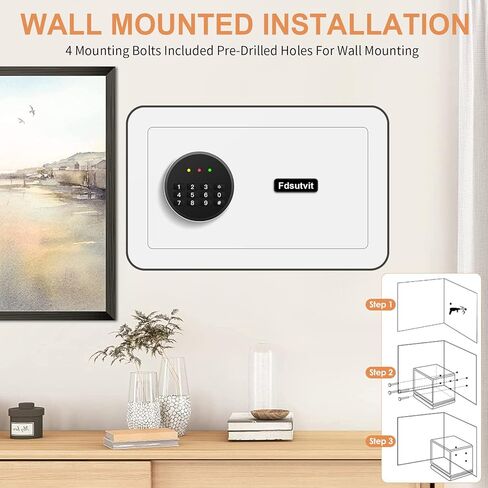 صندوق أمان صغير مقاوم للحريق بمساحة 0.6 قدم مكعب للمنزل، آمن للمنزل الرقمي مع لوحة مفاتيح ومفاتيح قابلة للبرمجة، آمن للمستندات للأشياء الثمينة لطب الأسلحة النارية in Kuwait