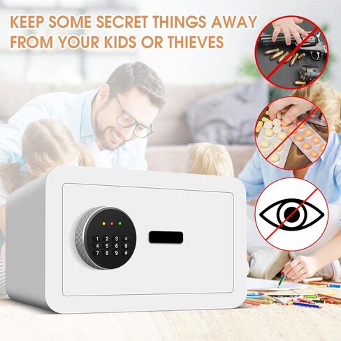 صندوق أمان صغير مقاوم للحريق بمساحة 0.6 قدم مكعب للمنزل، آمن للمنزل الرقمي مع لوحة مفاتيح ومفاتيح قابلة للبرمجة، آمن للمستندات للأشياء الثمينة لطب الأسلحة النارية in Kuwait