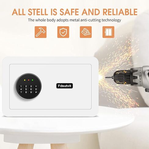 صندوق أمان صغير مقاوم للحريق بمساحة 0.6 قدم مكعب للمنزل، آمن للمنزل الرقمي مع لوحة مفاتيح ومفاتيح قابلة للبرمجة، آمن للمستندات للأشياء الثمينة لطب الأسلحة النارية in Kuwait