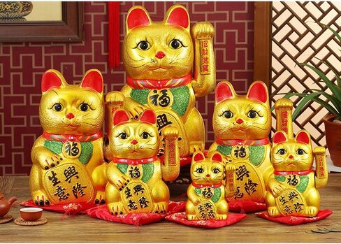 4" Lucky Cat Feng Shui Cat Porcelain Maneki Neko Piggy Bank (One Pair) in Saudi Arabia