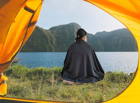 Fleece Sleeping Bag Liner for Adult Warm Add Up to 14F, 70" Long Full Sized Zipper Camping Blanket for Traveling Outdoor Indoor Used in Kuwait