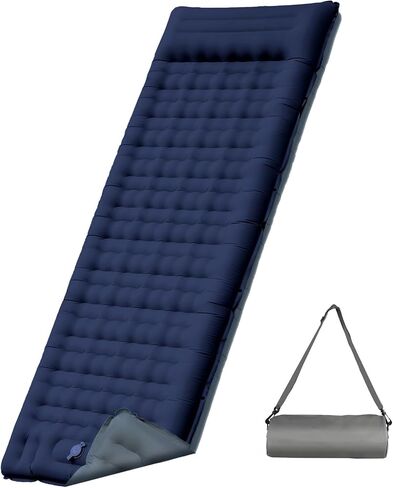 Sleeping Pad for Camping, Thick 4.7 Inch Ultralight Inflatable Sleeping Mat with Built-in Pump,Portable Air Mattress with Pillow for Camping, Backpacking, Hiking,Tent,Dark Blue in Saudi Arabia