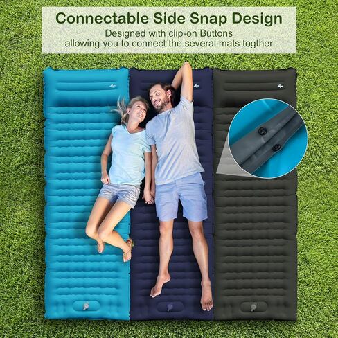 Sleeping Pad for Camping, Thick 4.7 Inch Ultralight Inflatable Sleeping Mat with Built-in Pump,Portable Air Mattress with Pillow for Camping, Backpacking, Hiking,Tent,Dark Blue in Saudi Arabia