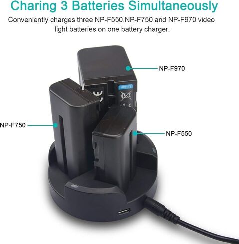 بطارية بديلة NP-F550 نيو موا (عبوة من 3 قطع) ومجموعة شاحن 3 قنوات لسوني NP-F550 وسوني CCD-SC55 TR516 TR716 TR818 TR910 TR917 in Kuwait