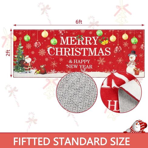 Falflor Snowman Hallway Runner Rug 2'x6' Non Slip Christmas Entryway Rug Runner Seasonal Floor Mat Washable Long Carpet for Hallway Bedroom Living Room Kitchen in Kuwait