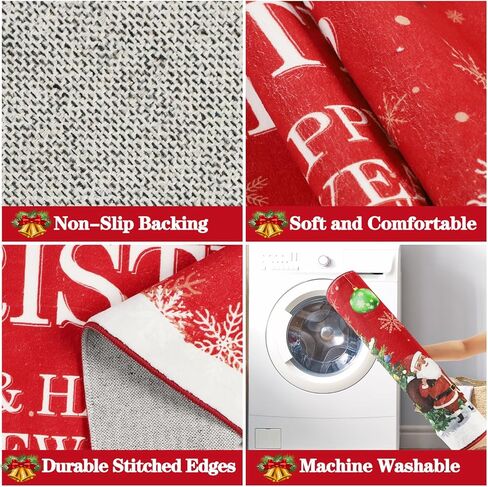 Falflor Snowman Hallway Runner Rug 2'x6' Non Slip Christmas Entryway Rug Runner Seasonal Floor Mat Washable Long Carpet for Hallway Bedroom Living Room Kitchen in Kuwait