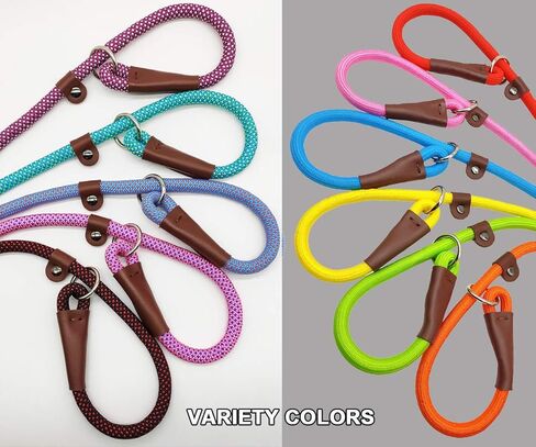 BTINESFUL 5FT Durable Slip Lead Rope Dog Leash, No Pull Nylon Training Leash for Medium Large Dogs, 1/2" X 5', Black in Kuwait