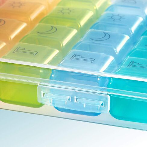 برايميد منظم حبوب الدواء الاسبوعي - منظم ادوية مكون من 28 خلية، اسبوع واحد مع 4 مساحات تخزين لكل يوم in Kuwait