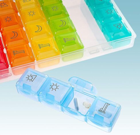 برايميد منظم حبوب الدواء الاسبوعي - منظم ادوية مكون من 28 خلية، اسبوع واحد مع 4 مساحات تخزين لكل يوم in Kuwait