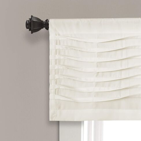 Lush Decor, Blush Wave Texture Valance | Pleated Ruffle Fold Window Kitchen Curtain (Single), 18" x 52, 18" x 52" in Saudi Arabia