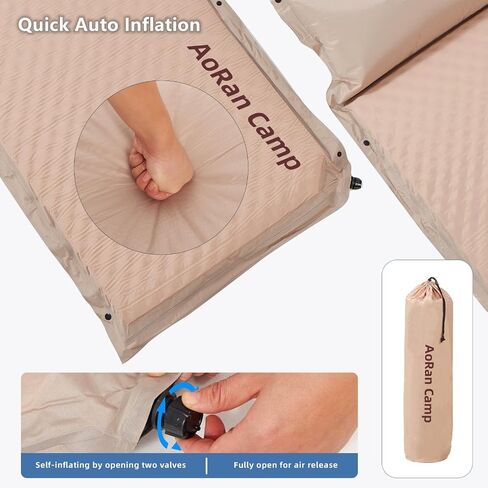 AoRan Camp Self Inflating Sleeping Pad,Free Splicing Camping Mat,No Noise When Sleeping and Turning Over,Suitable for Backpacking/Hiking/Tents,75''X26''X2'' in Saudi Arabia