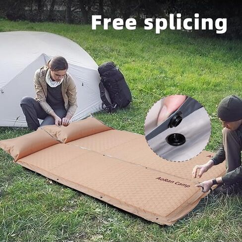AoRan Camp Self Inflating Sleeping Pad,Free Splicing Camping Mat,No Noise When Sleeping and Turning Over,Suitable for Backpacking/Hiking/Tents,75''X26''X2'' in Saudi Arabia