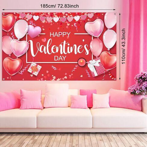 لافتة خلفية لعيد الحب السعيد من Sumind، خلفية تصوير على شكل قلب، مقاس كبير، لافتة خلفية لعيد الحب، ديكورات حفلات عيد الحب، دعامة كشك للصور (خلفية سوداء) in Kuwait