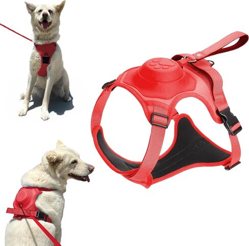 Elious Dog Harness and Leash, Dog Chest Harness with Retractable Leash Large Dog, Adjustable Soft Padded Dog Harness for Large Dogs no Pull, Reflective Large Dog Harness and Leash Set (L, Blue) in Saudi Arabia
