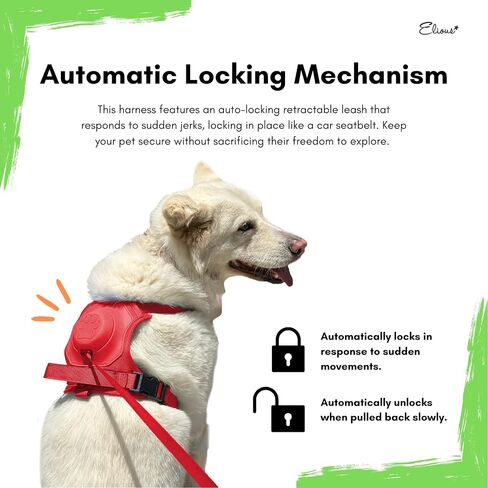 Elious Dog Harness and Leash, Dog Chest Harness with Retractable Leash Large Dog, Adjustable Soft Padded Dog Harness for Large Dogs no Pull, Reflective Large Dog Harness and Leash Set (L, Blue) in Saudi Arabia