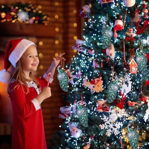 Funtery 6 قطع عيد الميلاد الطاووس الكرة الزجاجية زخرفة خمر شجرة عيد الميلاد قلادة الطاووس الزجاج الحلي زينة لعيد الميلاد عطلة شجرة عيد الميلاد in Kuwait