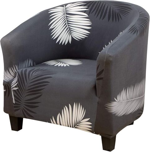 MIFXIN Club Chair Slipcover High Stretch Tub Chair Cover 1 Piece Soft Spandex Armchair Sofa Slipcover Removable Washable Couch Furniture Protector for Living Room Arm Chair Cover (Black) in Saudi Arabia