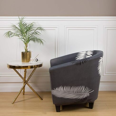 MIFXIN Club Chair Slipcover High Stretch Tub Chair Cover 1 Piece Soft Spandex Armchair Sofa Slipcover Removable Washable Couch Furniture Protector for Living Room Arm Chair Cover (Black) in Saudi Arabia