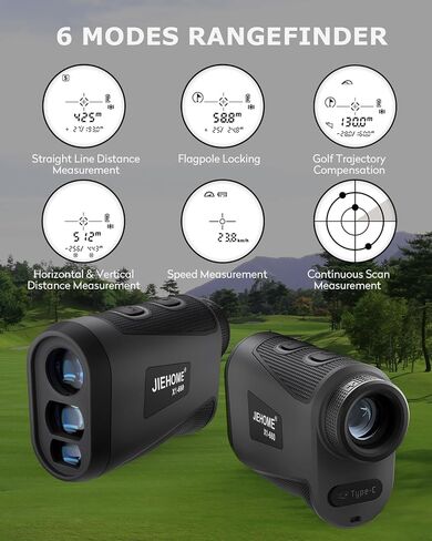 JIEHOME X1 Golf Rangefinder with Slope, Flagpole Lock and Vibration, 660/1100YDS Laser Rangefinder for Golfing & Hunting, Rechargeable Laser Range Finder Distance Measuring with High-Precision in Saudi Arabia