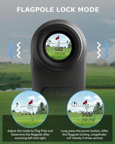 JIEHOME X1 Golf Rangefinder with Slope, Flagpole Lock and Vibration, 660/1100YDS Laser Rangefinder for Golfing & Hunting, Rechargeable Laser Range Finder Distance Measuring with High-Precision in Saudi Arabia