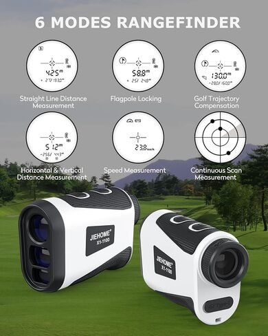 JIEHOME X1 Golf Rangefinder with Slope, Flagpole Lock and Vibration, 660/1100YDS Laser Rangefinder for Golfing & Hunting, Rechargeable Laser Range Finder Distance Measuring with High-Precision in Saudi Arabia