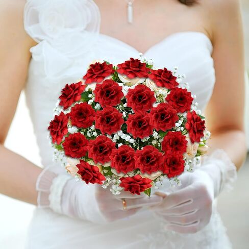 ايرا بوليت 100 قطعة من الورود الحريرية الاصطناعية مقاس 1.77 انش، رؤوس زهور صغيرة من الحرير يمكنك تركيبها بنفسك، رؤوس زهور لحفلات الزفاف والحائط والحرف اليدوية وحفلات الزفاف وحفلات استقبال المولود in Kuwait