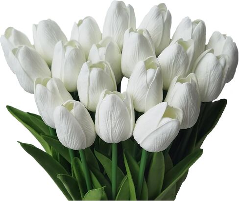 20PCS All Saints' Day Black Artificial Flower Tulips PU Real Touch Tulips for Home Wedding Decoration Brides Hand Holding Bouquet Artificial Flower Decoration in Kuwait