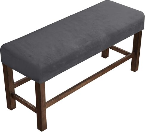 PrinceDeco Velvet Spandex Bench Covers for Dining Room - Soft Thick Velvet Bench Slipcover Bed Bench Cover Removable Washable Bench Seat Protector for Living Room, Kitchen, Bedroom (Large, Blue) in Kuwait