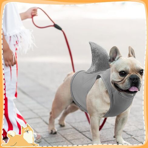 Clysee 2 Pcs Halloween Dog Shark Costumes Fish Fin Dog Costume Large Breed for Small Dogs Puppy Cosplay Birthday Party Outfit, Large Size in Saudi Arabia