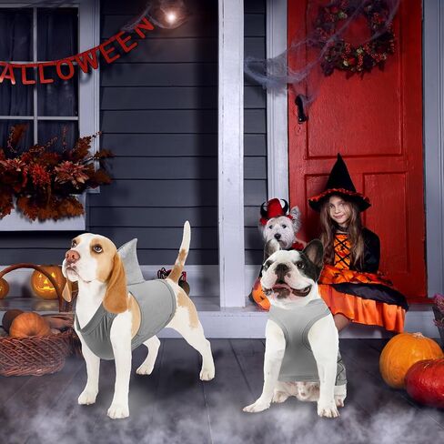 Clysee 2 Pcs Halloween Dog Shark Costumes Fish Fin Dog Costume Large Breed for Small Dogs Puppy Cosplay Birthday Party Outfit, Large Size in Saudi Arabia