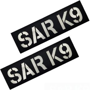 Taifeng قطعتان من الرقع المضيئة SAR K9 للكلاب، رقع قابلة للإزالة مع دعامة خطافية لأحزمة صدرية الحيوانات، والياقات، والمقاود (أسود وأبيض) (لون مضيء) in Kuwait