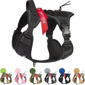 PETAGE Tactical Dog Harness for Small Medium Large Dogs No Pull Adjustable Soft Padded Dog Vest Reflective No-Choke Pet Oxford Vest with Easy Control Pet Vest Military Service Dog Harnesses( BlackL) in Kuwait