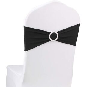LOVWY 10 PCS Burgundy Spandex Chair Sashes Stretch Chair Bands Bows for Wedding Party Engagement Event Birthday Graduation Meeting Banquet Decoration (10 PCS, Burgundy) in Saudi Arabia
