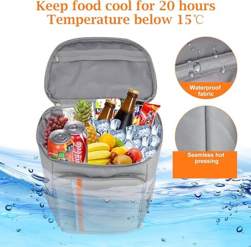 حقيبة ظهر تبريد معزولة مقاومة للماء 30 علبة، مبردات حقيبة ظهر معزولة كبيرة مضادة للتسرب، حقيبة تبريد الشاطئ للرجال والنساء إلى الشاطئ والغداء والنزهات والتخييم والمشي لمسافات طويلة ورحلات السفر والسفر in Kuwait
