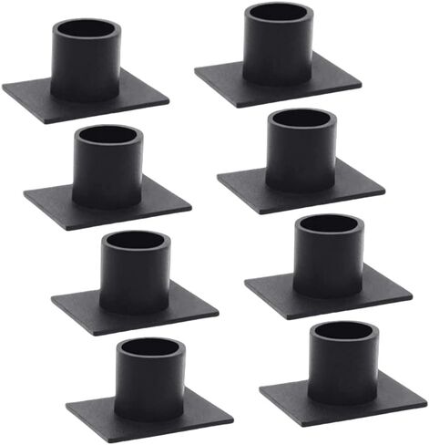Candle Holder Set of 8, 0.86 Inch Diameter Taper Candle Holder,Matte Black Candlestick Holder for Home Decoration,Christmas,Wedding,Dinning,Party,Housewarming Gifts (Iron, Black) in Saudi Arabia